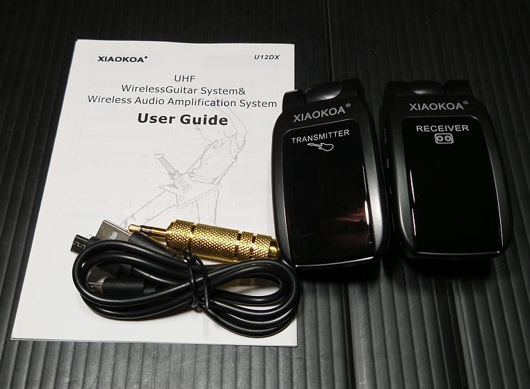 U12DX-Black ギターワイヤレスシステム ワイヤレスギター送受信機（本体と添付品）