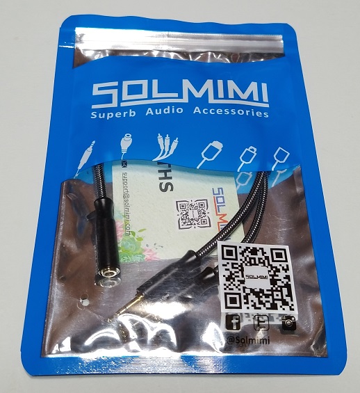 SOLMIMI イヤホン・マイク延長ケーブル 25cm 4極オーディオ変換ケーブル（パッケージ）