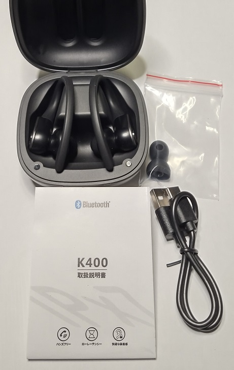 KINGSTAR 耳掛け式Bluetoothイヤホン IPX7完全防水 Bluetooth5.1+EDR搭載（本体と付属品）