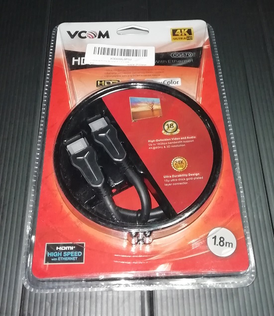 VCOM HDMI ケーブル 1.8M HDMI 2.0規格（パッケージ）