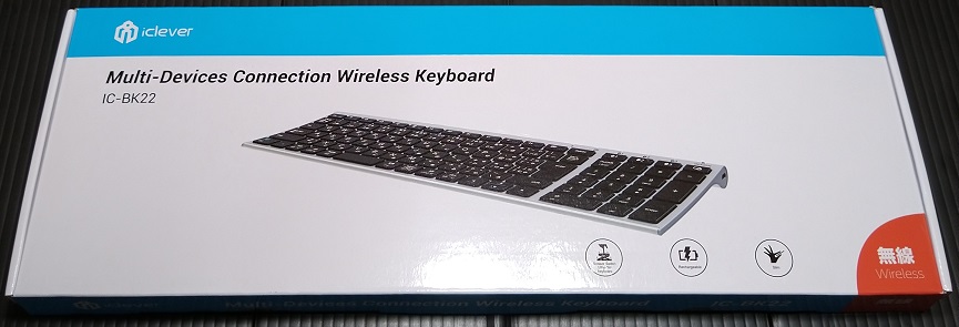 iClever Bluetoothキーボード IC-BK22シルバーブラック（箱）