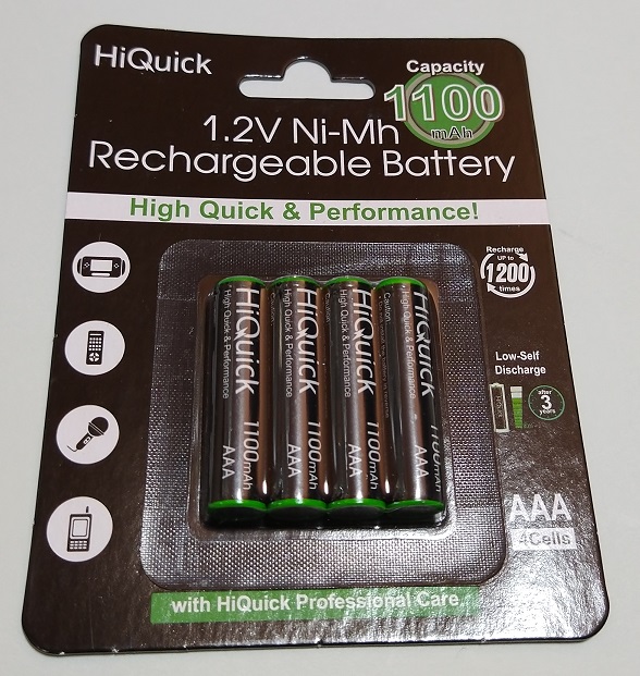 HiQuick 単4電池 ニッケル水素電池 高容量1100mAh ４本入り