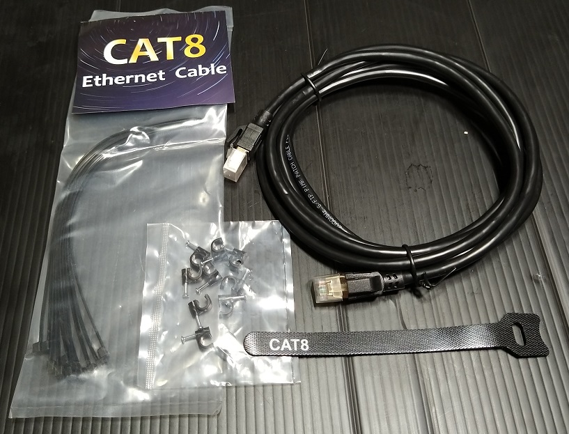 SEPWIK CAT8 LANケーブル カテゴリー8 40Gbps 2000MHz （本体と添付品）