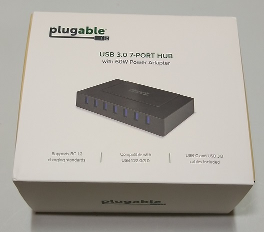 Plugable USB-C ハブ 7 ポート USB 3.0ハブ 60W（箱）