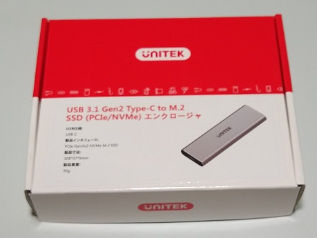 Unitek M.2 SSD外付けケース USB3.2 Gen2 10Gbps PCIe NVMe対応Type-c（箱）