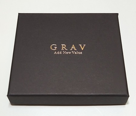 GRAV ミニ財布 二つ折り グラデーション レザー本革 (ブルー)（箱）
