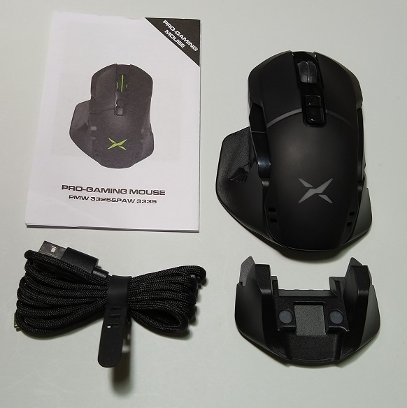 DELUX M629DB 黒 ゲーミングマウス ワイヤレス充電式（本体と添付品）
