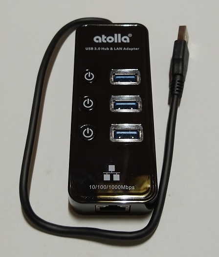 atolla USB3.0ハブ 3つUSB3.0ポート ギガビット有線LANアダプター（本体）