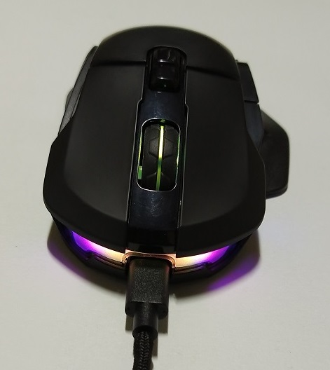 DELUX M629DB 黒 ゲーミングマウス ワイヤレス充電式（RGB正面）