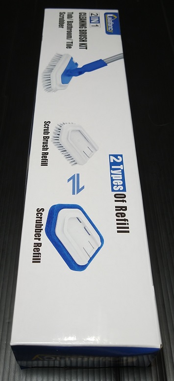 apobob 2in1浴室掃除用ブラシ 2種類の替えブラシ 3段長さ調節可能（箱）
