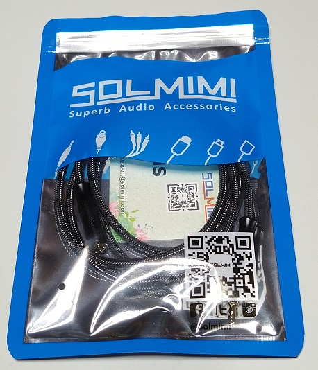 SOLMIMI 1.2M 延長オーディオケーブル 3.5mmステレオミニプラグ（パッケージ）