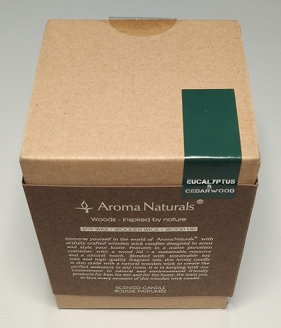 Aroma Naturalsアロマキャンドル ユーカリ＆シダーウッドの香り大豆ワックスキャンドル（箱）