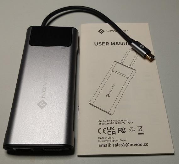 NOVOO USB C ハブ 12-in-1 USB Type-c 変換アダプタ（本体と説明書）