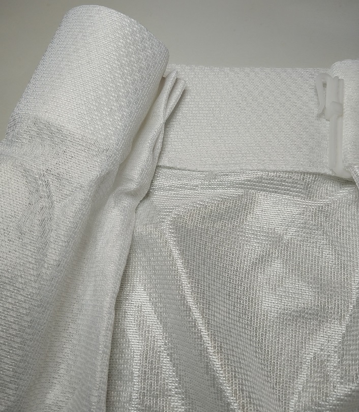 Vamcheer レースカーテン UVカット 幅100x丈108cm 2枚組 ホワイト（本体表裏）