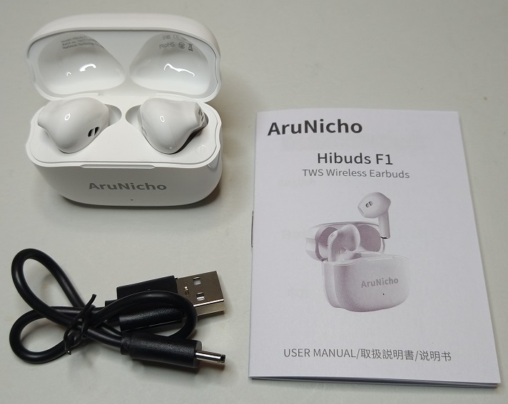 AruNicho Bluetooth 5.0+EDR搭載 ワイヤレスイヤホン（本体と付属品）