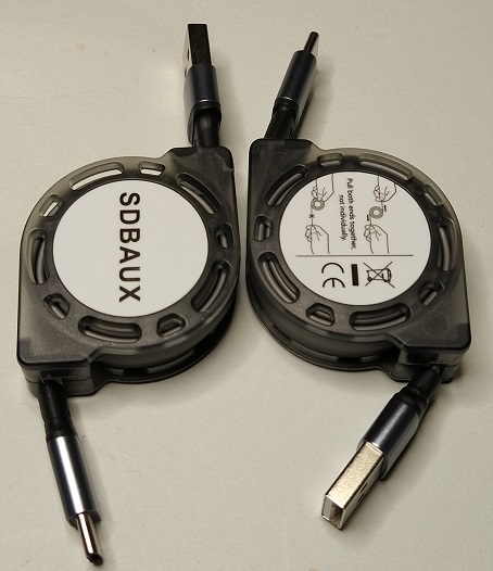 SDBAUX USB Type Cケーブル 巻き取り式 USB A to USB C 充電ケーブル