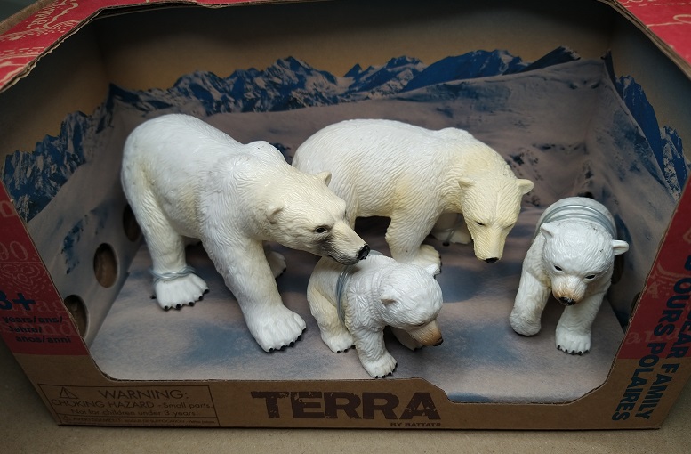 Terra シロクマフィギュア ホッキョクグマのおもちゃ 4体セット