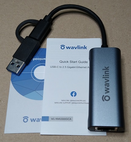 NK USB-C 2.5G有線LANアダプターUSB-C USB3.0 2in1 LAN変換コンバーター（本体と添付品）