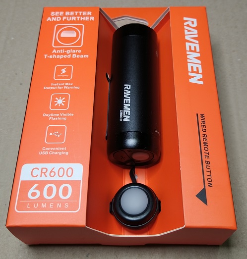 RAVEMEN CR600 自転車 ライト LEDヘッドライト 1600mAh（パッケージ）