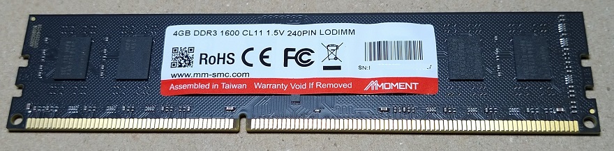 MMOMENT デスクトップPC用メモリ DDR3 4GB 1600MHz（基盤表）
