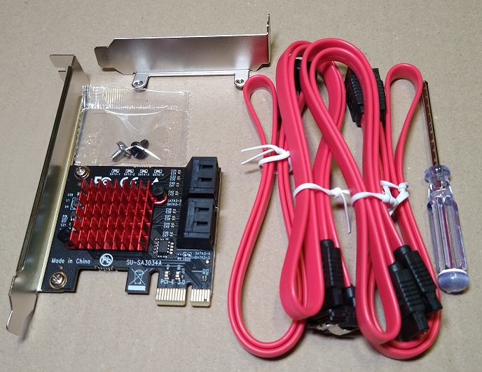 ELUTENG SATA 拡張ボード 6Gbps速度 PCI-E to SATA 3.0 4ポート