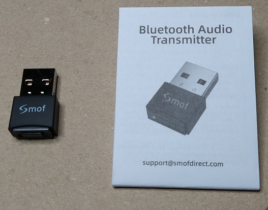 Smof USB Bluetooth5.0オーディオトランスミッター HDVoiceをサポート（本体と説明書）