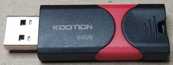KOOTION USBメモリ 64GB USB 3.0 (USB 3.2 Gen 1)スライド式（USB端子出した状態）