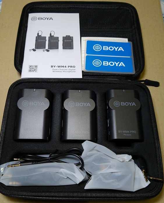 BOYA BY-WM4 Pro K2 2.4Gワイヤレスマイクシステム（2個送信機+ 1個受信機）