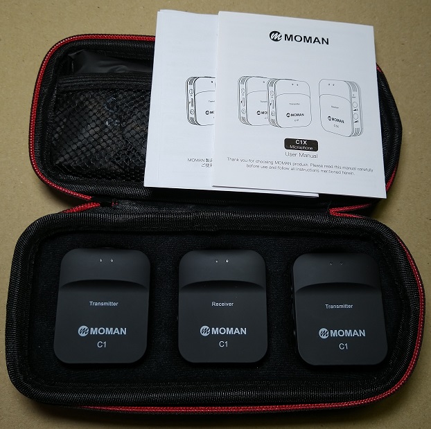 MOMAN C1X ワイヤレス ピンマイク 送信機2台&受信機1台