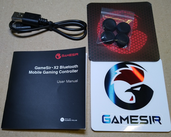GameSir X2 Bluetooth スマホコントローラー Androidios用のゲームパッド ワイヤレスゲームコントローラー（添付品）