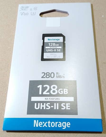 Nextorage ネクストレージ 国内メーカー 128GB UHS-II V60 SDXCメモリーカード （パッケージ）