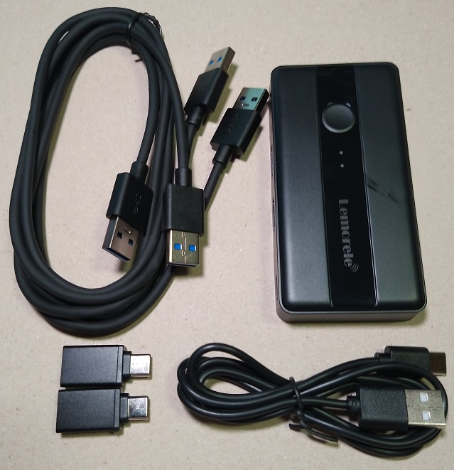Lemorele 2入力4出力 USB3.0切替器 KVMスイッチ PC2台用