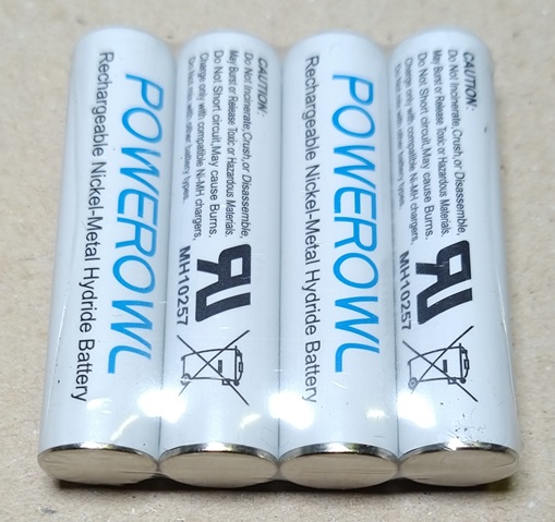 POWEROWL単4形充電式ニッケル水素電池4個セット
