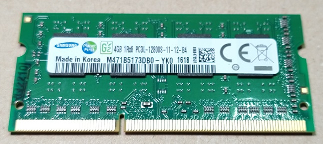 サムスン(Samsung) ノートPCメモリ PC3L-12800S 1Rx8 DDR3L-1600 4GB M471B5173DB0