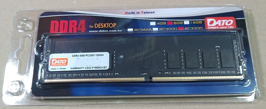 DATO(ダト) デスクトップPC用メモリ 8GB DDR4 3200MHz PC4-25600 CL22 1.2V