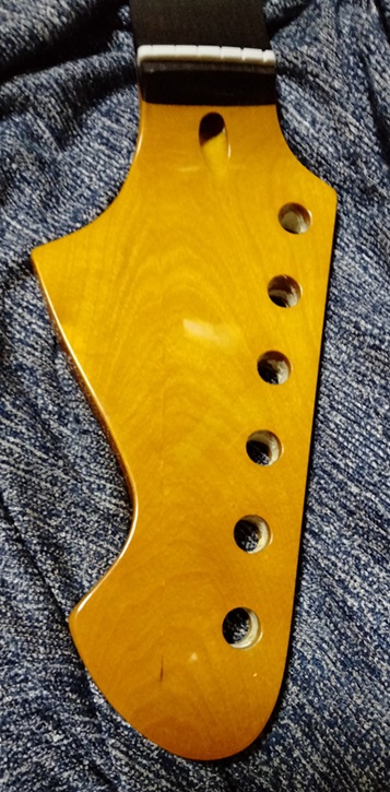 yinfente エレキギターネック 22フレット 25.5インチ ローズウッド スキャロップタイプｰヘッド表