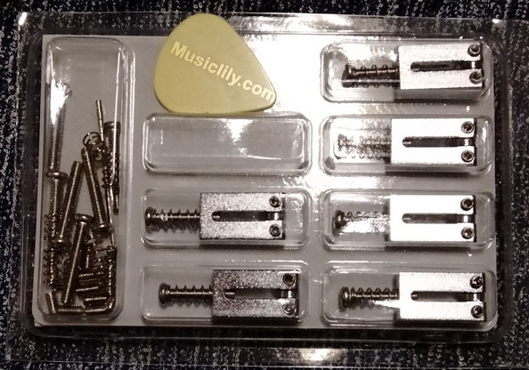 Musiclily Ultra 11.2mm ブラス製ギターブリッジサドル クローム(6個セット)